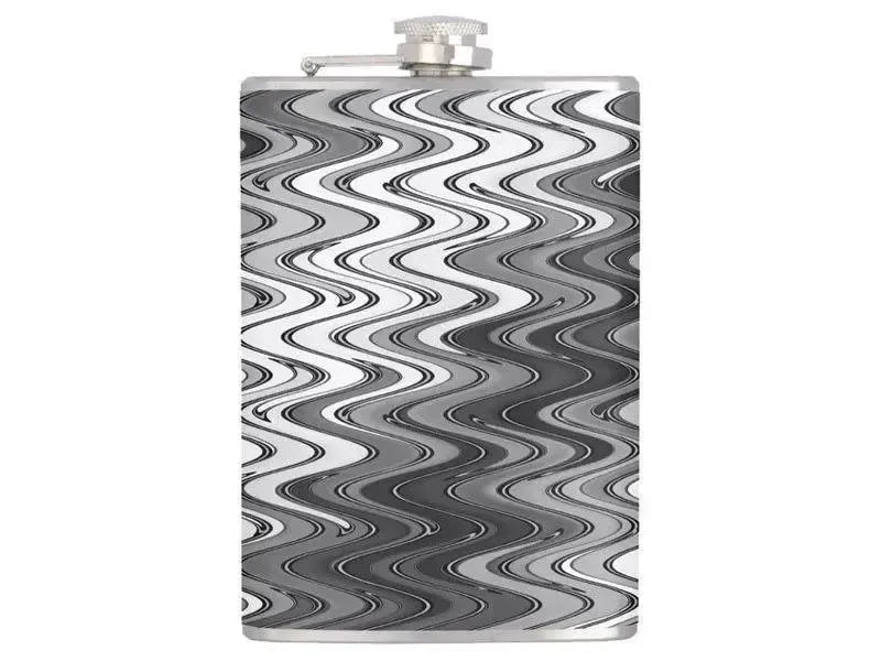 Hip Flasks-WAVY #2 Hip Flasks-Grays & White-from COLORADDICTED.COM-