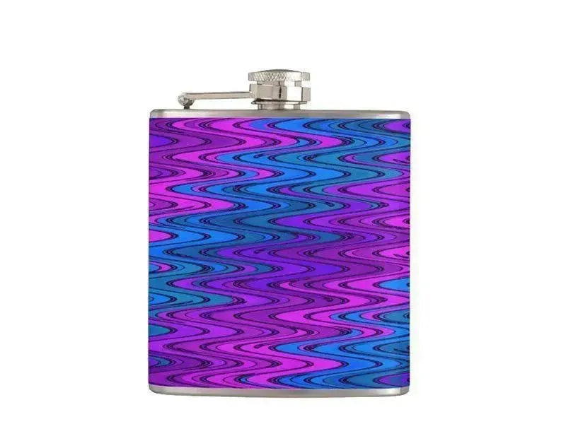 Hip Flasks-WAVY #2 Hip Flasks-Purples & Violets & Turquoises-from COLORADDICTED.COM-