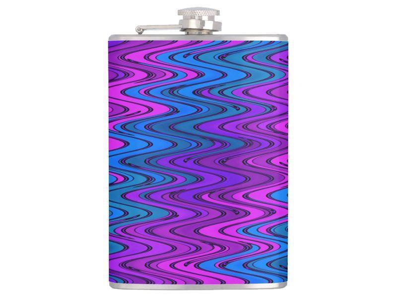 Hip Flasks-WAVY #2 Hip Flasks-Purples &amp; Violets &amp; Turquoises-from COLORADDICTED.COM-