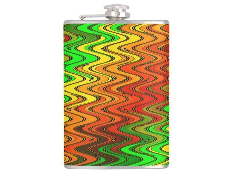 Hip Flasks-WAVY #2 Hip Flasks-Reds &amp; Oranges &amp; Yellows &amp; Greens-from COLORADDICTED.COM-