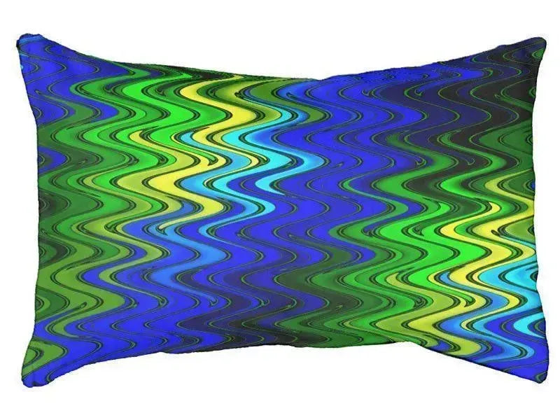 Dog Beds-WAVY #2 Indoor/Outdoor Dog Beds-Blues, Greens & Yellows-from COLORADDICTED.COM-