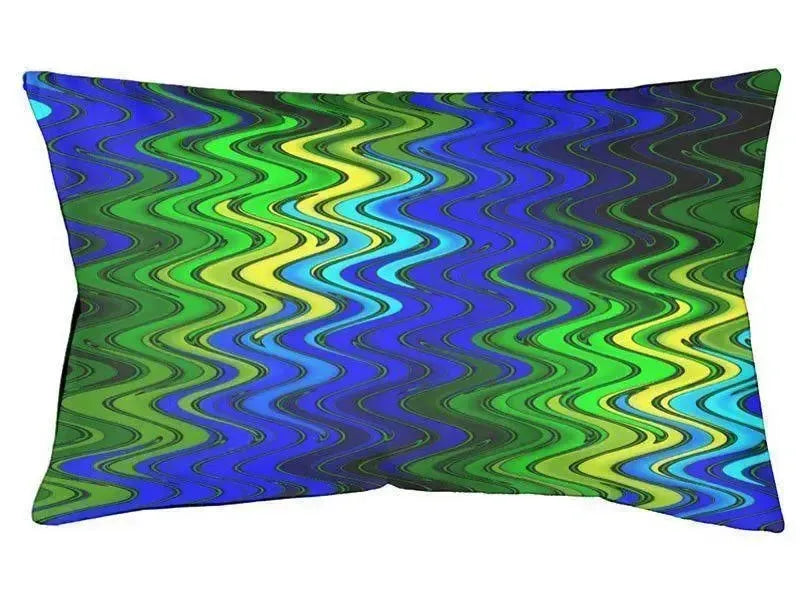 Dog Beds-WAVY #2 Indoor/Outdoor Dog Beds-Blues, Greens & Yellows-from COLORADDICTED.COM-