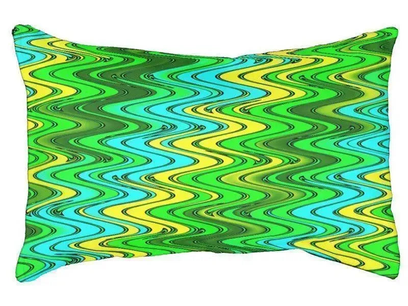 Dog Beds-WAVY #2 Indoor/Outdoor Dog Beds-Greens, Yellows & Light Blues-from COLORADDICTED.COM-