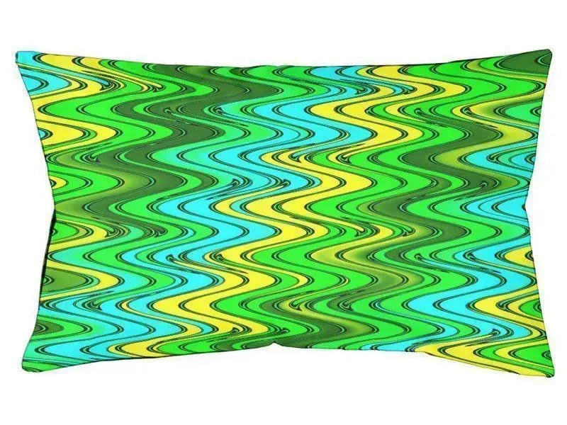 Dog Beds-WAVY #2 Indoor/Outdoor Dog Beds-Greens, Yellows & Light Blues-from COLORADDICTED.COM-