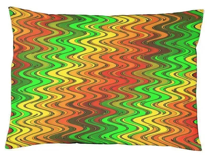 Dog Beds-WAVY #2 Indoor/Outdoor Dog Beds-Reds, Oranges, Yellows & Greens-from COLORADDICTED.COM-