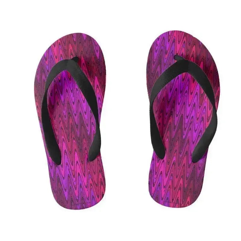 Kids Flip Flops-WAVY #2 Kids Flip Flops-Purples & Fuchsias & Violets & Magentas-from COLORADDICTED.COM-