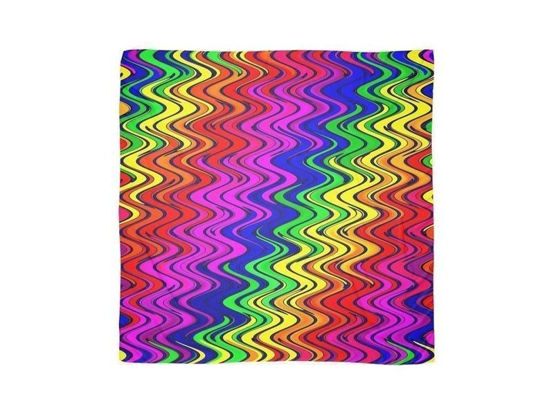 Large Square Scarves & Shawls-WAVY #2 Large Square Scarves & Shawls-Multicolor Bright-from COLORADDICTED.COM-