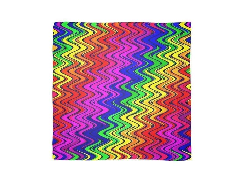 Large Square Scarves & Shawls-WAVY #2 Large Square Scarves & Shawls-Multicolor Bright-from COLORADDICTED.COM-