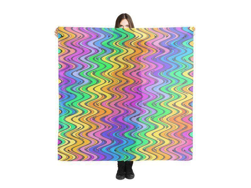 Large Square Scarves & Shawls-WAVY #2 Large Square Scarves & Shawls-from COLORADDICTED.COM-