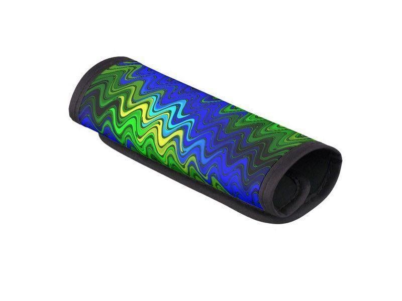 Luggage Handle Wraps-WAVY #2 Luggage Handle Wraps-Blues &amp; Greens &amp; Yellows-from COLORADDICTED.COM-