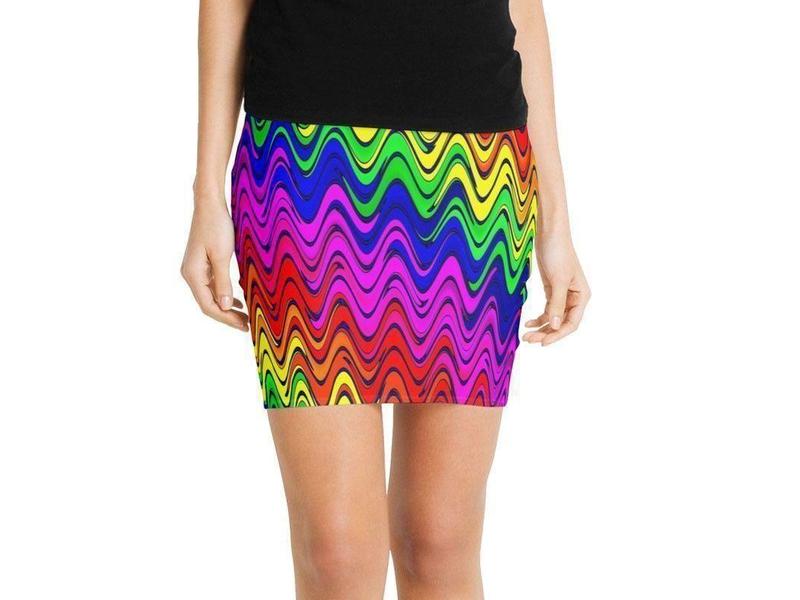 Mini Pencil Skirts-WAVY #2 Mini Pencil Skirts-Multicolor Bright-from COLORADDICTED.COM-