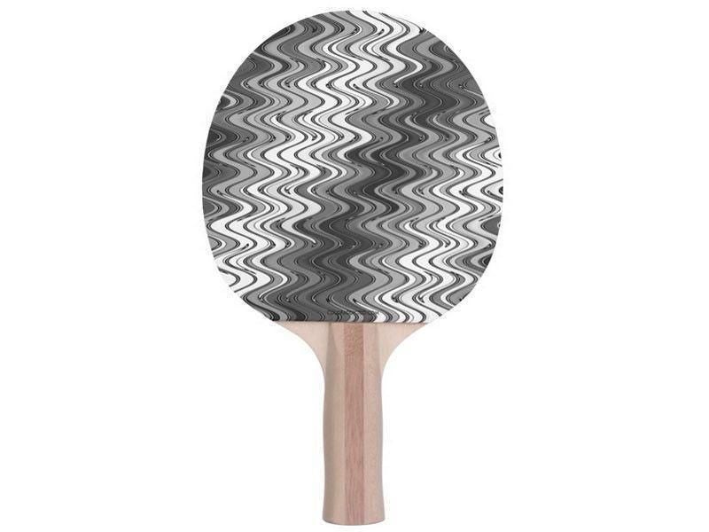 Ping Pong Paddles-WAVY #2 Ping Pong Paddles-Grays &amp; White-from COLORADDICTED.COM-