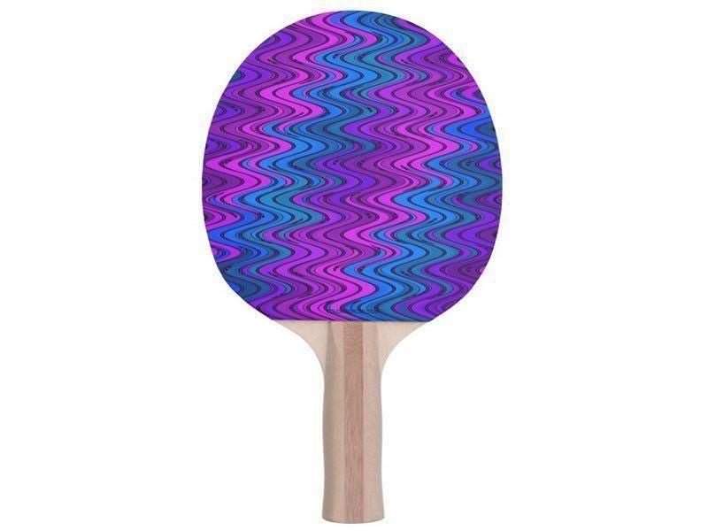 Ping Pong Paddles-WAVY #2 Ping Pong Paddles-Purples &amp; Violets &amp; Turquoises-from COLORADDICTED.COM-