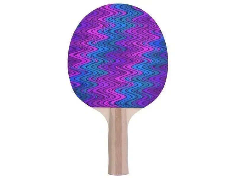 Ping Pong Paddles-WAVY #2 Ping Pong Paddles-Purples & Violets & Turquoises-from COLORADDICTED.COM-