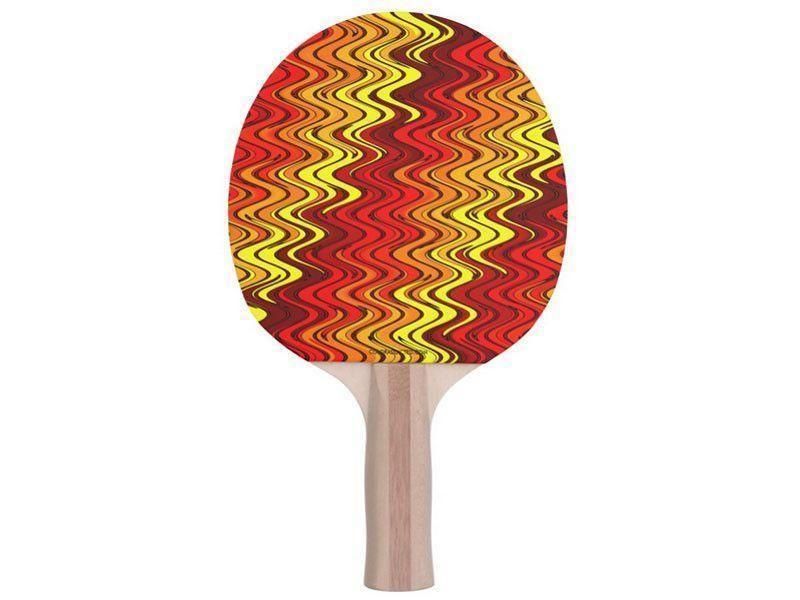 Ping Pong Paddles-WAVY #2 Ping Pong Paddles-Reds &amp; Oranges &amp; Yellows-from COLORADDICTED.COM-