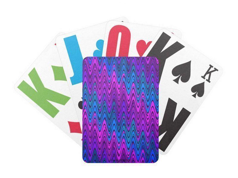 Playing Cards-WAVY #2 Premium Bicycle® E-Z See® LoVision® Playing Cards for visually impaired players-Purples &amp; Violets &amp; Turquoises-from COLORADDICTED.COM-