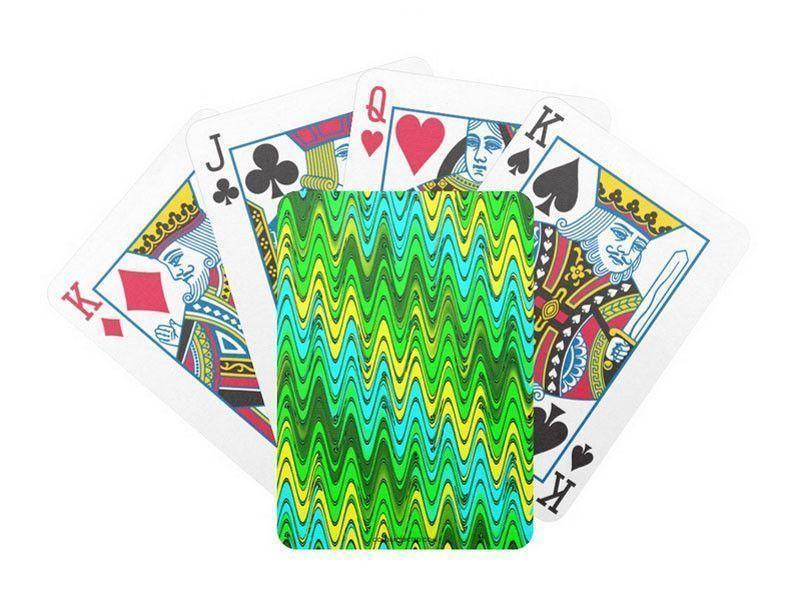 Playing Cards-WAVY #2 Premium Bicycle® Playing Cards-Greens &amp; Yellows &amp; Light Blues-from COLORADDICTED.COM-