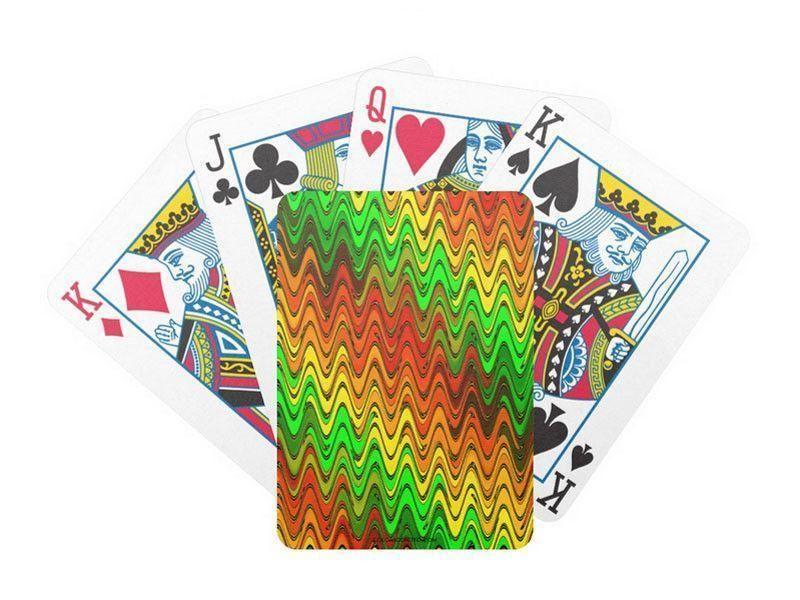 Playing Cards-WAVY #2 Premium Bicycle® Playing Cards-Reds &amp; Oranges &amp; Yellows &amp; Greens-from COLORADDICTED.COM-