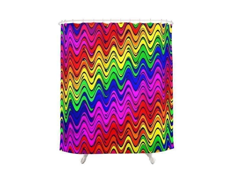 Shower Curtains-WAVY #2 Shower Curtains-Multicolor Bright-from COLORADDICTED.COM-