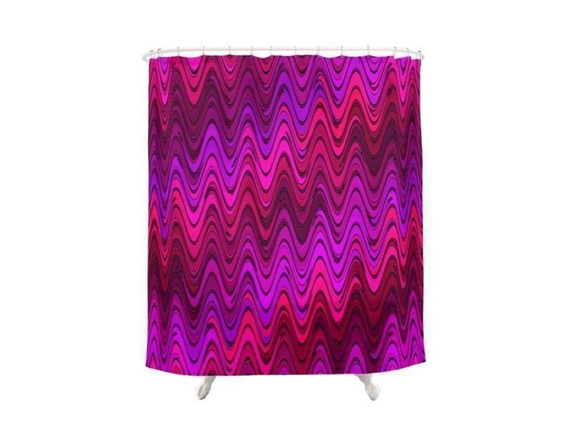 Shower Curtains-WAVY #2 Shower Curtains-Purples, Fuchsias, Violets &amp; Magentas-from COLORADDICTED.COM-