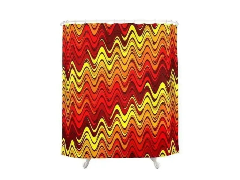 Shower Curtains-WAVY #2 Shower Curtains-Reds, Oranges & Yellows-from COLORADDICTED.COM-