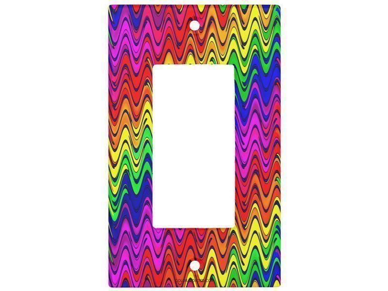 Light Switch Covers-WAVY #2 Single, Double &amp; Triple-Rocker Light Switch Covers-Multicolor Bright-from COLORADDICTED.COM-