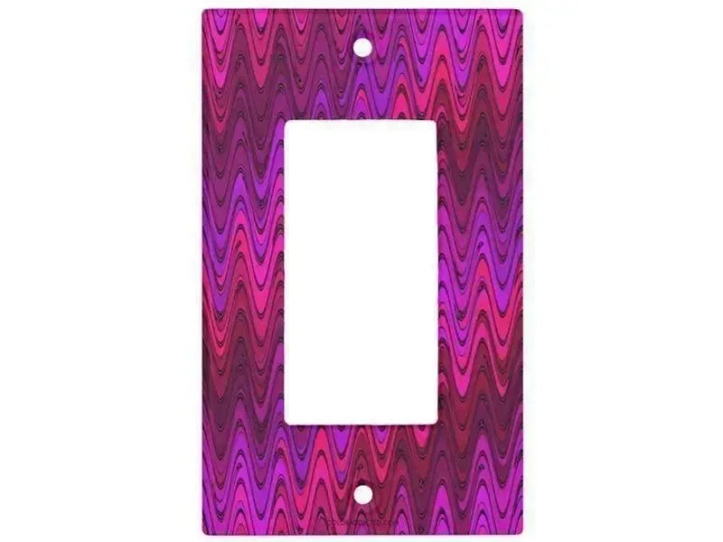 Rocker Light Switch Covers-WAVY #2 Single, Double & Triple-Rocker Light Switch Covers-Purples & Fuchsias & Violets & Magentas-from COLORADDICTED.COM-