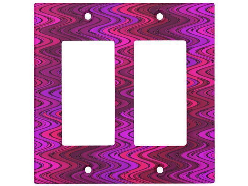 Light Switch Covers-WAVY #2 Single, Double &amp; Triple-Rocker Light Switch Covers-Purples &amp; Fuchsias &amp; Violets &amp; Magentas-from COLORADDICTED.COM-
