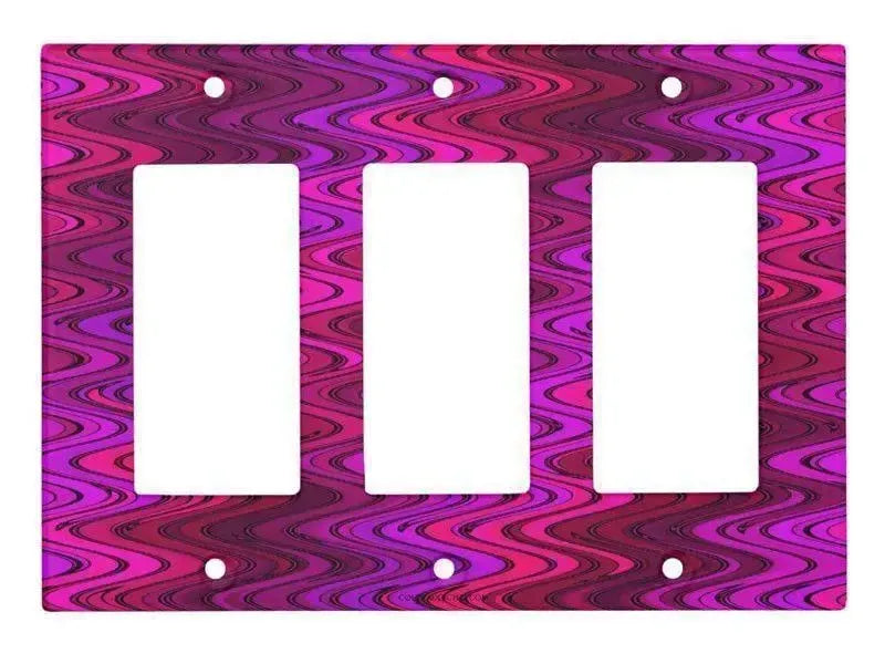 Rocker Light Switch Covers-WAVY #2 Single, Double & Triple-Rocker Light Switch Covers-Purples & Fuchsias & Violets & Magentas-from COLORADDICTED.COM-