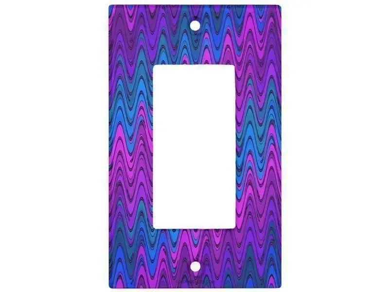Rocker Light Switch Covers-WAVY #2 Single, Double & Triple-Rocker Light Switch Covers-Purples & Violets & Turquoises-from COLORADDICTED.COM-