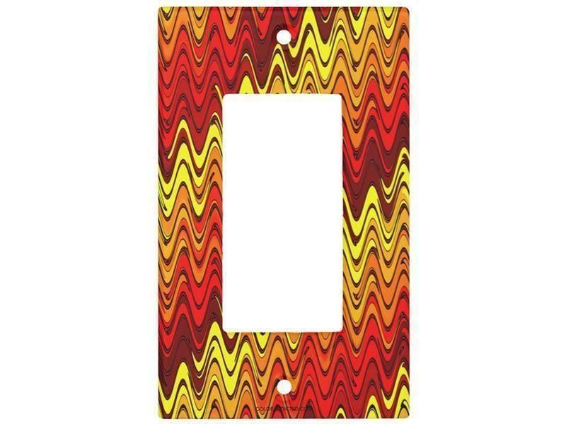 Light Switch Covers-WAVY #2 Single, Double &amp; Triple-Rocker Light Switch Covers-Reds &amp; Oranges &amp; Yellows-from COLORADDICTED.COM-
