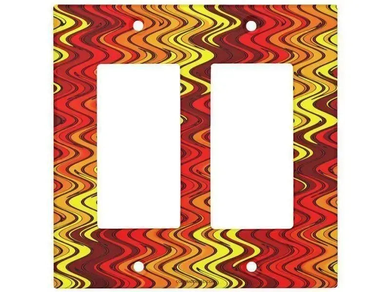 Rocker Light Switch Covers-WAVY #2 Single, Double & Triple-Rocker Light Switch Covers-Reds & Oranges & Yellows-from COLORADDICTED.COM-