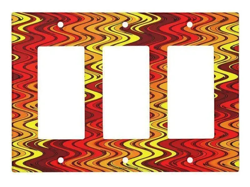 Rocker Light Switch Covers-WAVY #2 Single, Double & Triple-Rocker Light Switch Covers-Reds & Oranges & Yellows-from COLORADDICTED.COM-