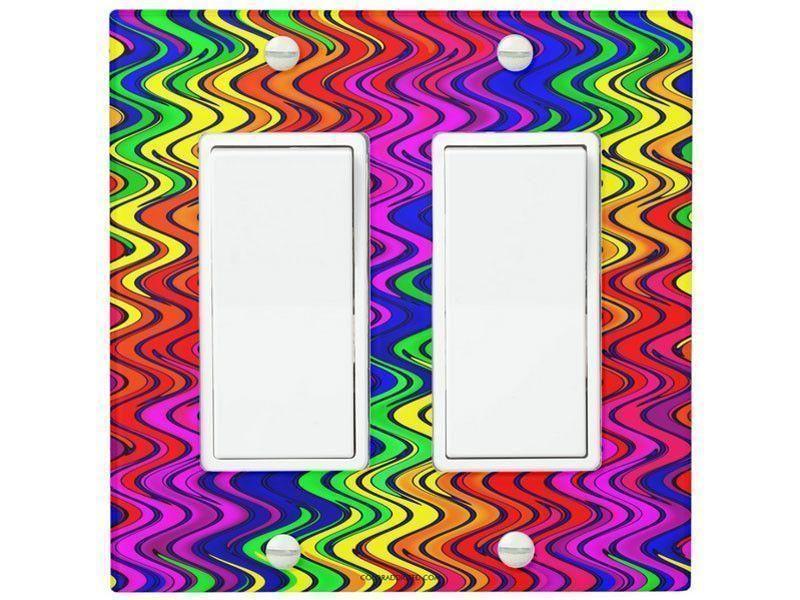 Light Switch Covers-WAVY #2 Single, Double &amp; Triple-Rocker Light Switch Covers-from COLORADDICTED.COM-