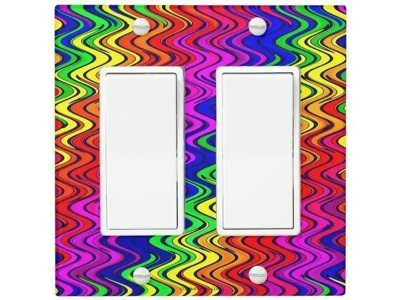 Rocker Light Switch Covers-WAVY #2 Single, Double & Triple-Rocker Light Switch Covers-from COLORADDICTED.COM-