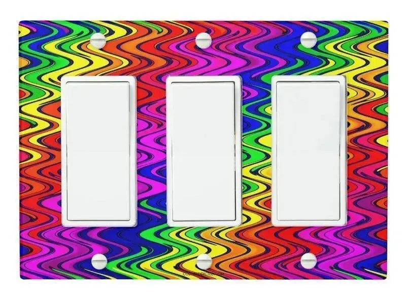 Rocker Light Switch Covers-WAVY #2 Single, Double & Triple-Rocker Light Switch Covers-from COLORADDICTED.COM-