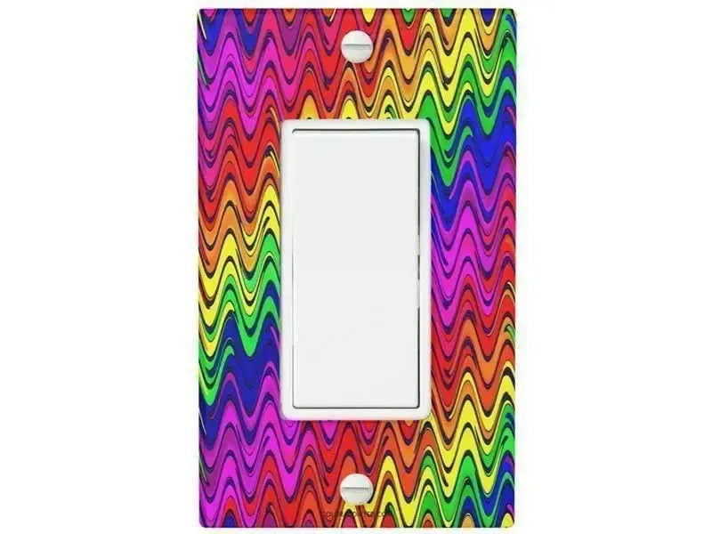 Rocker Light Switch Covers-WAVY #2 Single, Double & Triple-Rocker Light Switch Covers-from COLORADDICTED.COM-