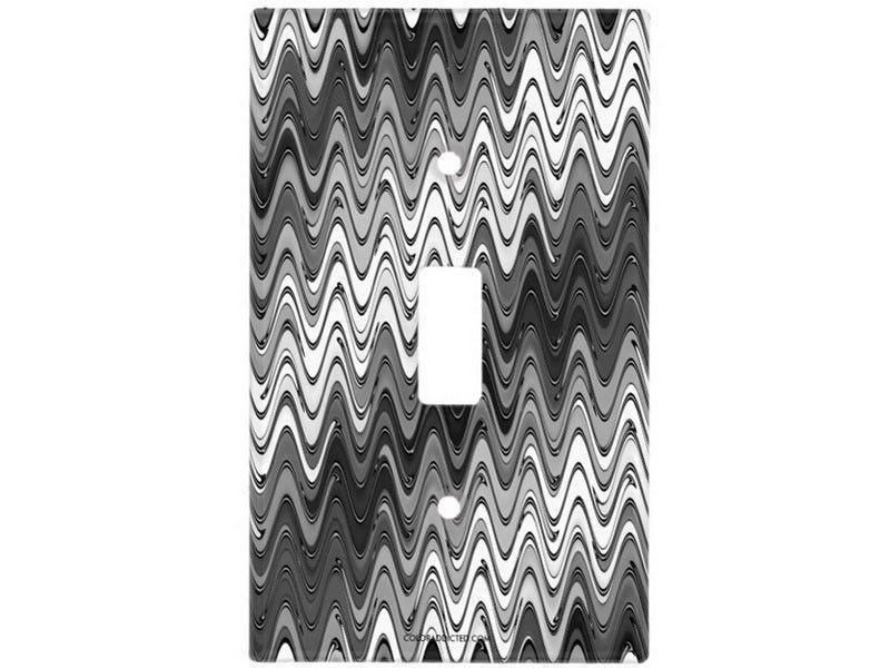 Light Switch Covers-WAVY #2 Single, Double &amp; Triple-Toggle Light Switch Covers-Grays &amp; White-from COLORADDICTED.COM-