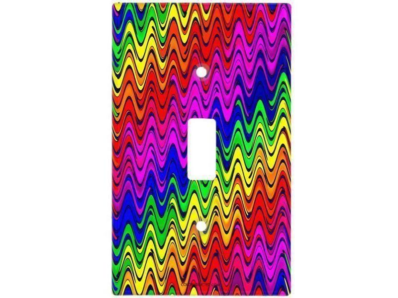 Light Switch Covers-WAVY #2 Single, Double &amp; Triple-Toggle Light Switch Covers-Multicolor Bright-from COLORADDICTED.COM-