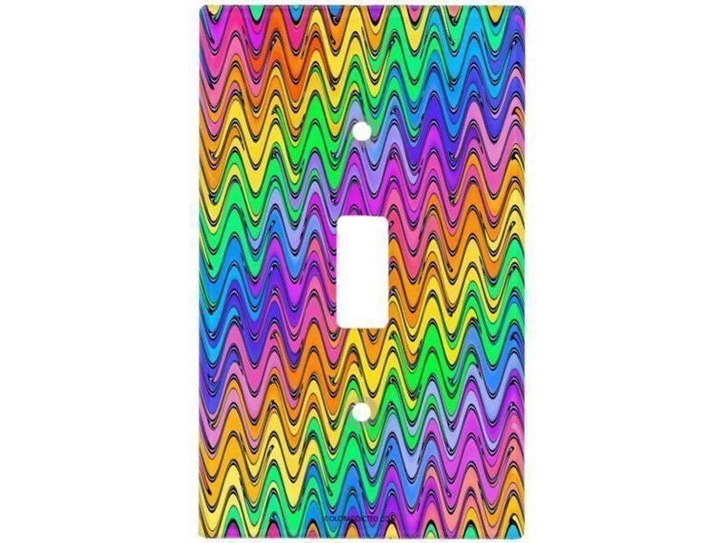 Light Switch Covers-WAVY #2 Single, Double &amp; Triple-Toggle Light Switch Covers-Multicolor Light-from COLORADDICTED.COM-