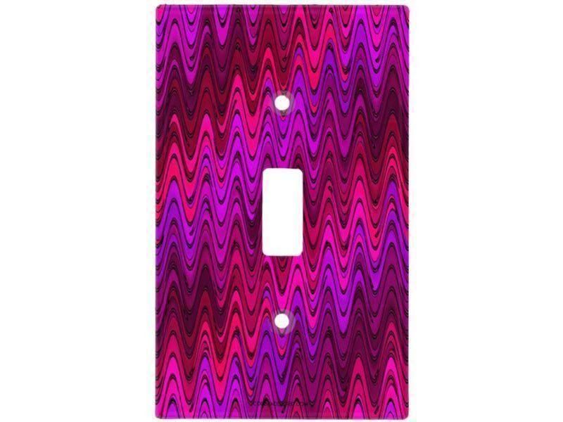 Light Switch Covers-WAVY #2 Single, Double &amp; Triple-Toggle Light Switch Covers-Purples &amp; Fuchsias &amp; Violets &amp; Magentas-from COLORADDICTED.COM-