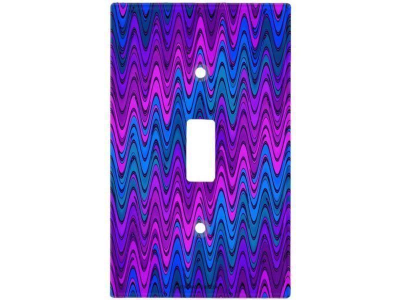 Light Switch Covers-WAVY #2 Single, Double &amp; Triple-Toggle Light Switch Covers-Purples &amp; Violets &amp; Turquoises-from COLORADDICTED.COM-
