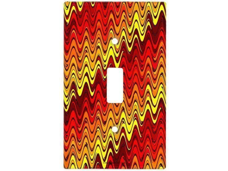 Light Switch Covers-WAVY #2 Single, Double &amp; Triple-Toggle Light Switch Covers-Reds &amp; Oranges &amp; Yellows-from COLORADDICTED.COM-