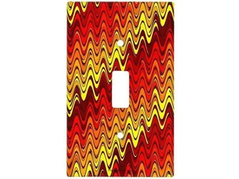 Toggle Light Switch Covers-WAVY #2 Single, Double & Triple-Toggle Light Switch Covers-Reds & Oranges & Yellows-from COLORADDICTED.COM-