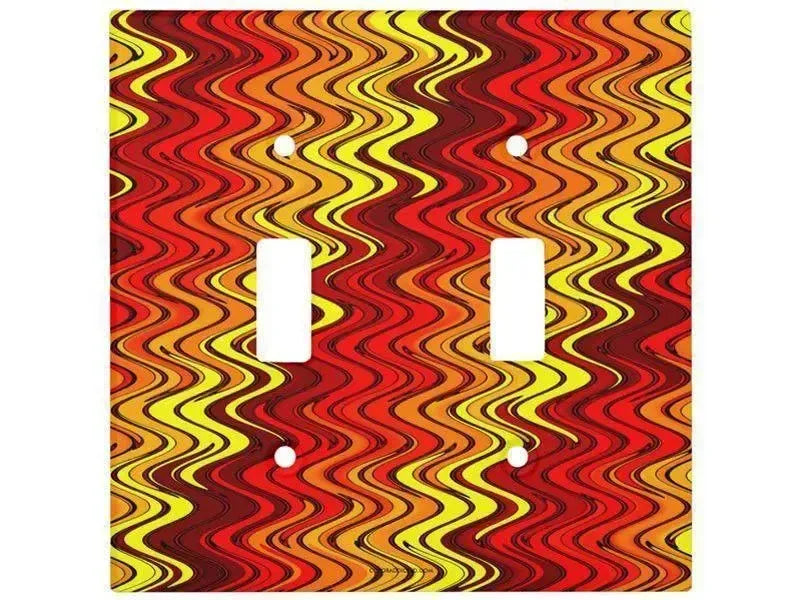 Toggle Light Switch Covers-WAVY #2 Single, Double & Triple-Toggle Light Switch Covers-Reds & Oranges & Yellows-from COLORADDICTED.COM-