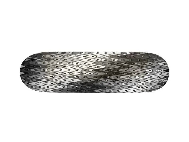 Skateboard Decks-WAVY #2 Skateboard Decks-Grays & White-from COLORADDICTED.COM-