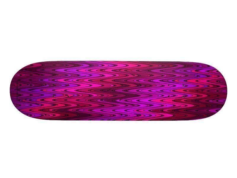 Skateboard Decks-WAVY #2 Skateboard Decks-Purples &amp; Fuchsias &amp; Violets &amp; Magentas-from COLORADDICTED.COM-