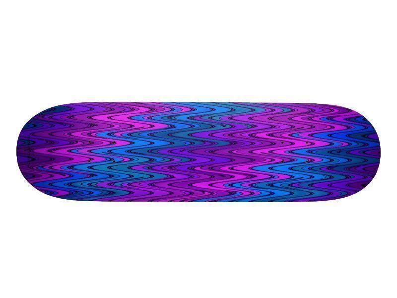 Skateboard Decks-WAVY #2 Skateboard Decks-Purples &amp; Violets &amp; Turquoises-from COLORADDICTED.COM-