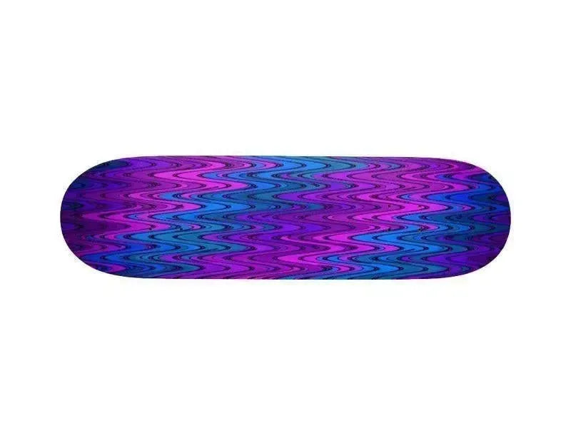 Skateboard Decks-WAVY #2 Skateboard Decks-Purples & Violets & Turquoises-from COLORADDICTED.COM-