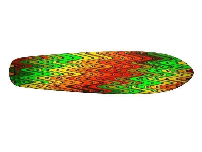 Skateboard Decks-WAVY #2 Skateboard Decks-Reds &amp; Oranges &amp; Yellows &amp; Greens-from COLORADDICTED.COM-